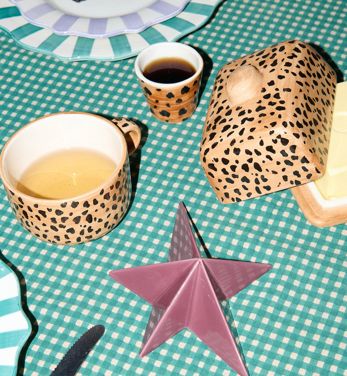 BUTTERDOSE LEOPARD GEMUSTERT