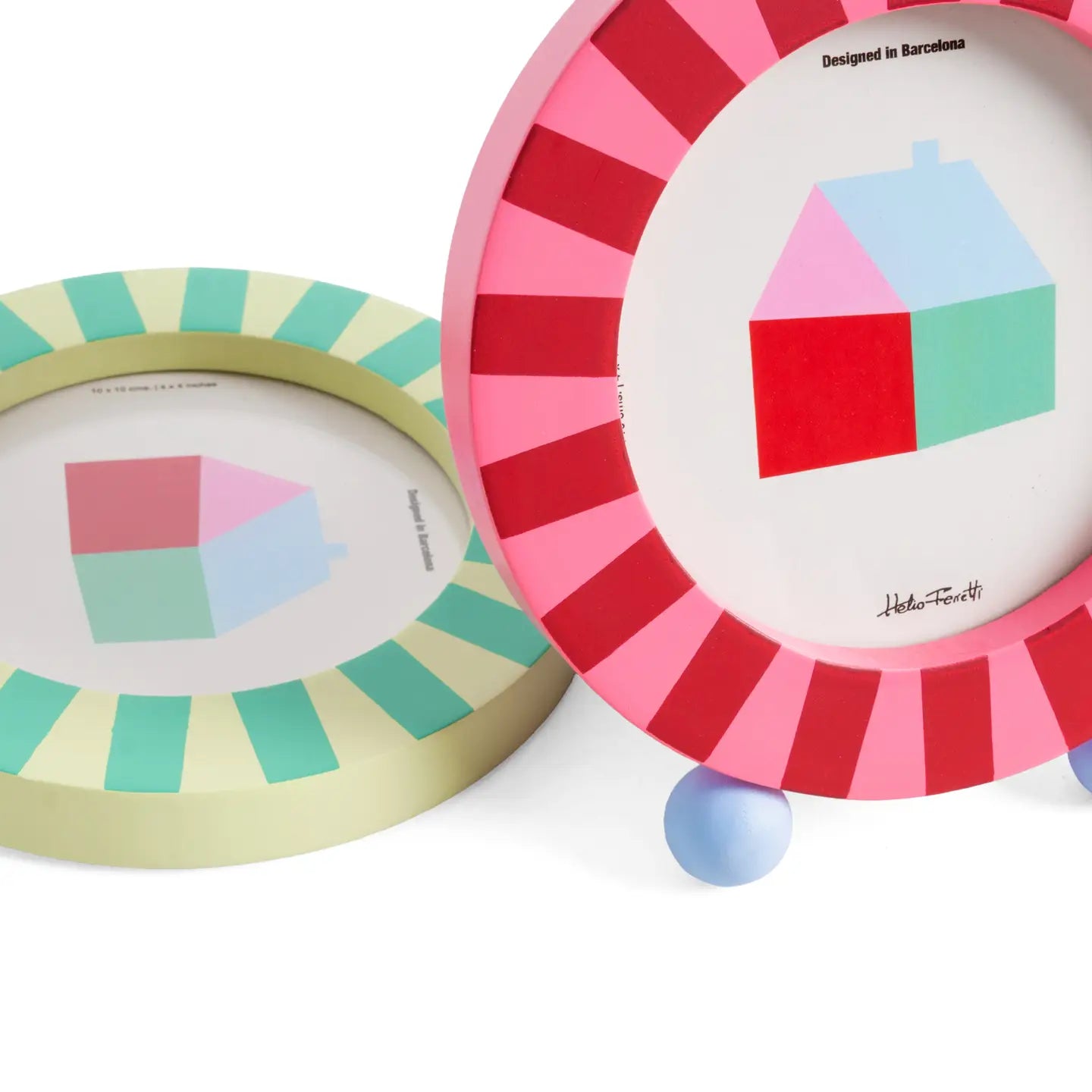 BILDERRAHMEN RUND STREIFEN GRÜN