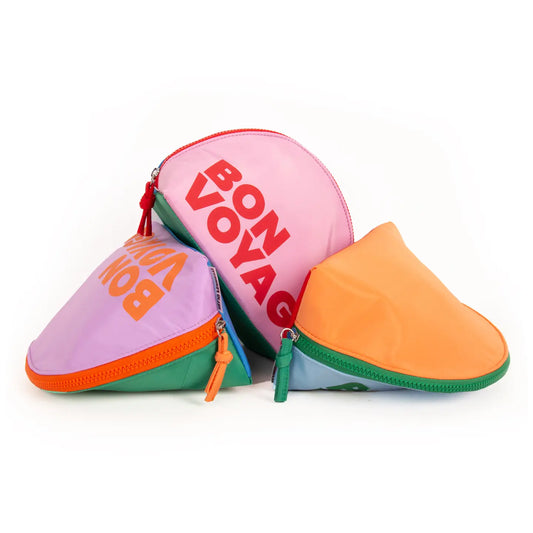 KULTURBEUTEL BON VOYAGE ROSA ORANGE