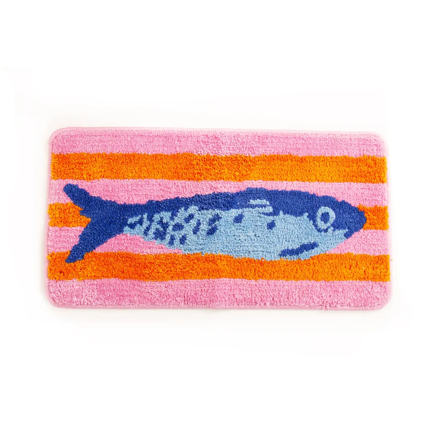 BADETEPPICH FISCH GESTREIFT ROSA ORANGE
