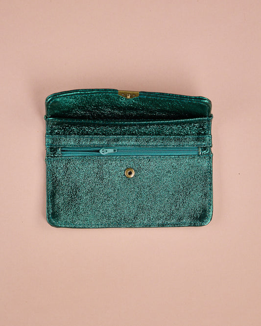 GELDBEUTEL KOMPAKT METALLIC GRÜN