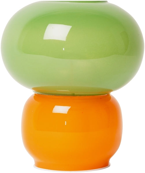 GLASLAMPE - GRÜN/ORANGE 13,5cm