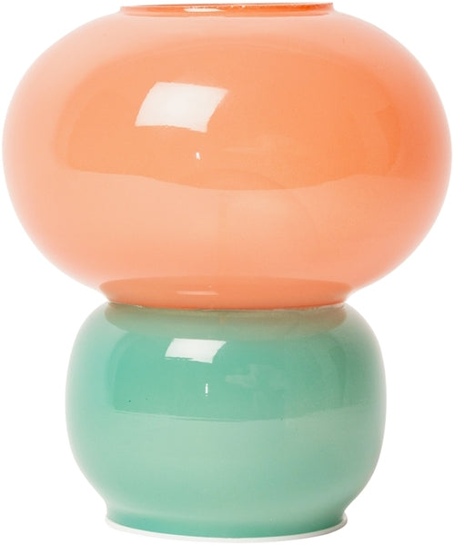 GLASLAMPE - PINK/PETROL 13,5cm