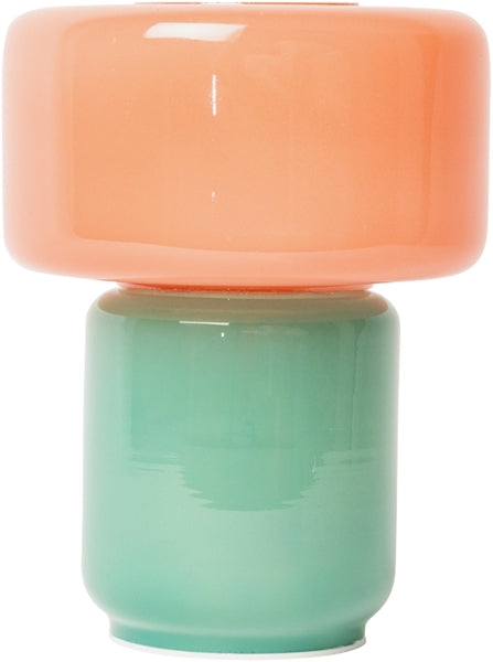 GLASLAMPE - PINK/PETROL 16cm