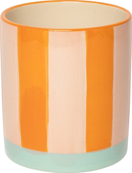 BLUMENTOPF STREIFEN ORANGE/ROSA/MINZE 11cm