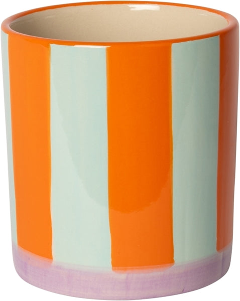BLUMENTOPF STREIFEN MINZE/ORANGE/VIOLETT 11cm