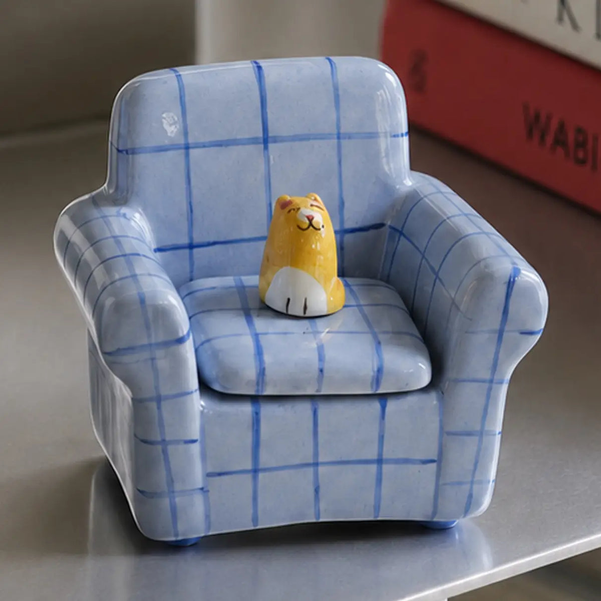 SCHMUCKBEHÄLTER KATZE BLAUES SOFA