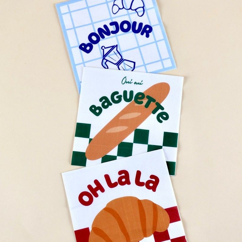 PAPIERSERVIETTEN BONJOUR BLAU