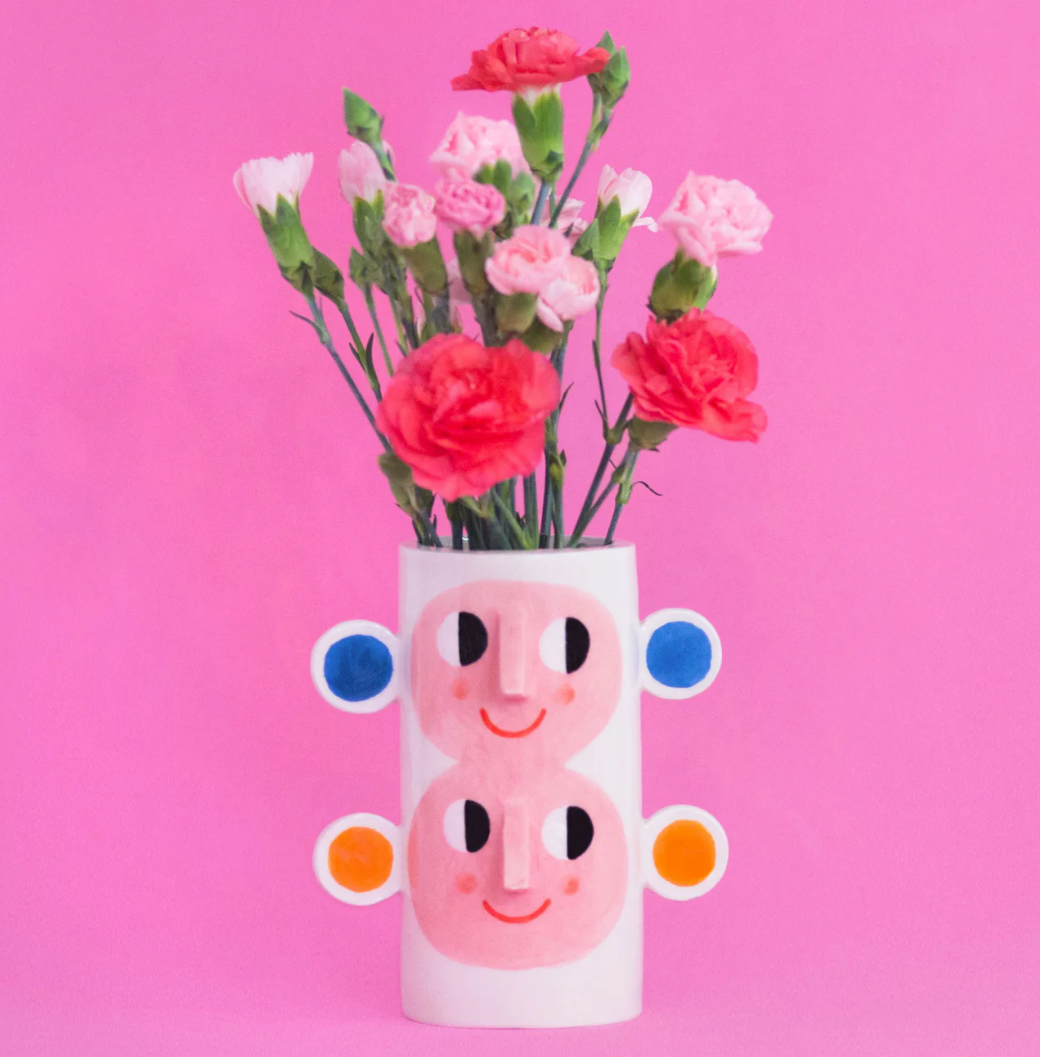 Doppelte Gesichter Keramik Vase