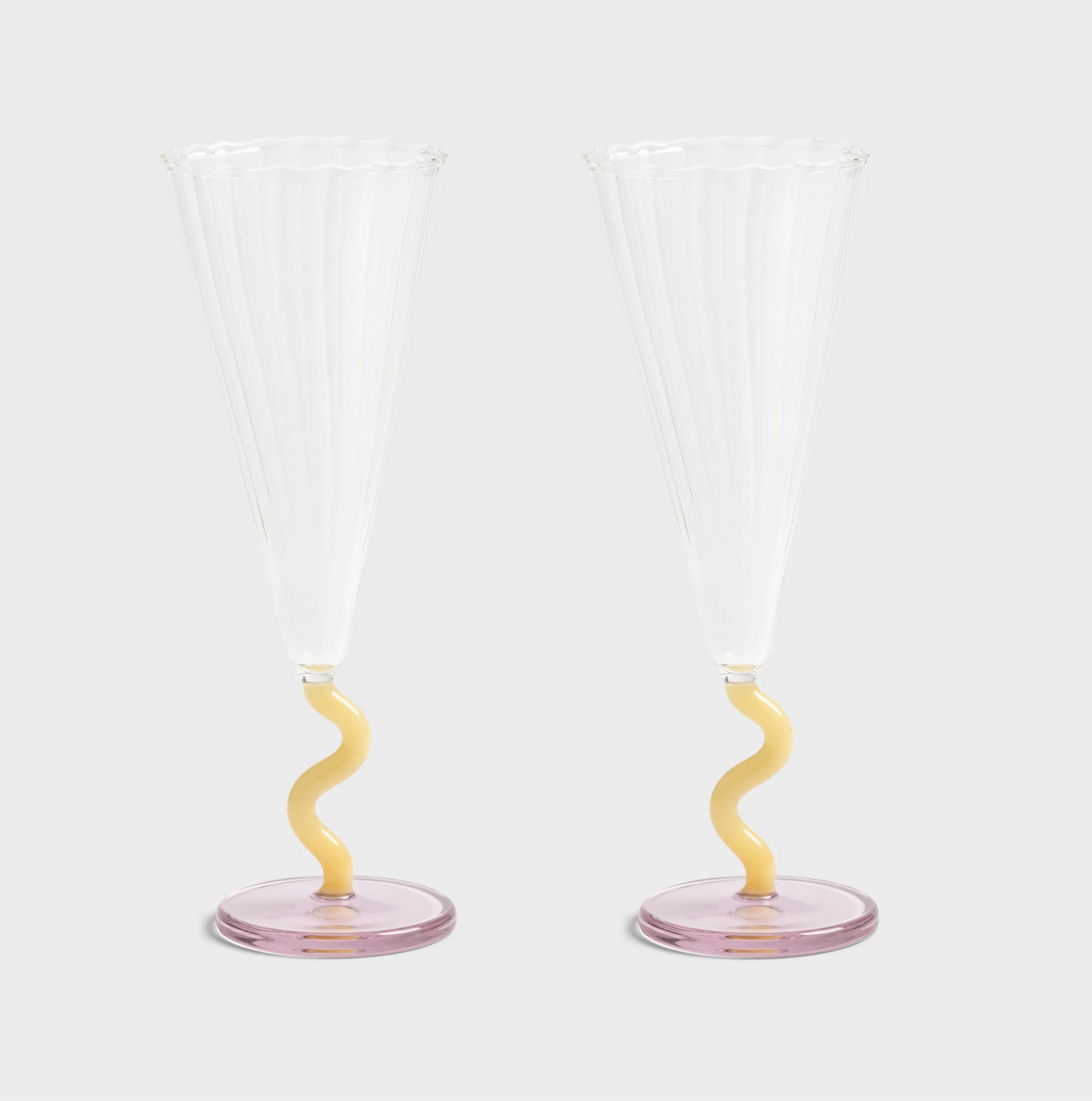 GLAS FLUTE CURVE CARAMEL ROSA