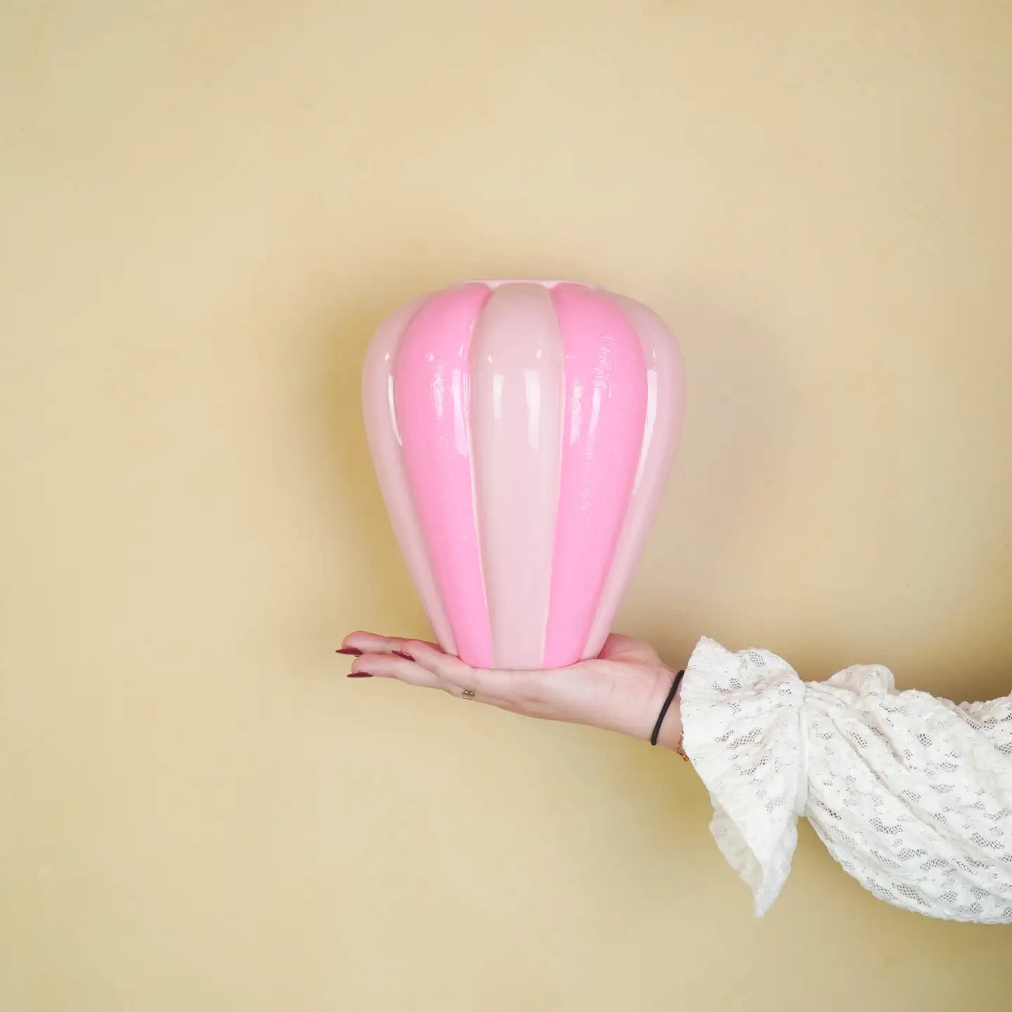 VASE SWIRL PINK ROSA
