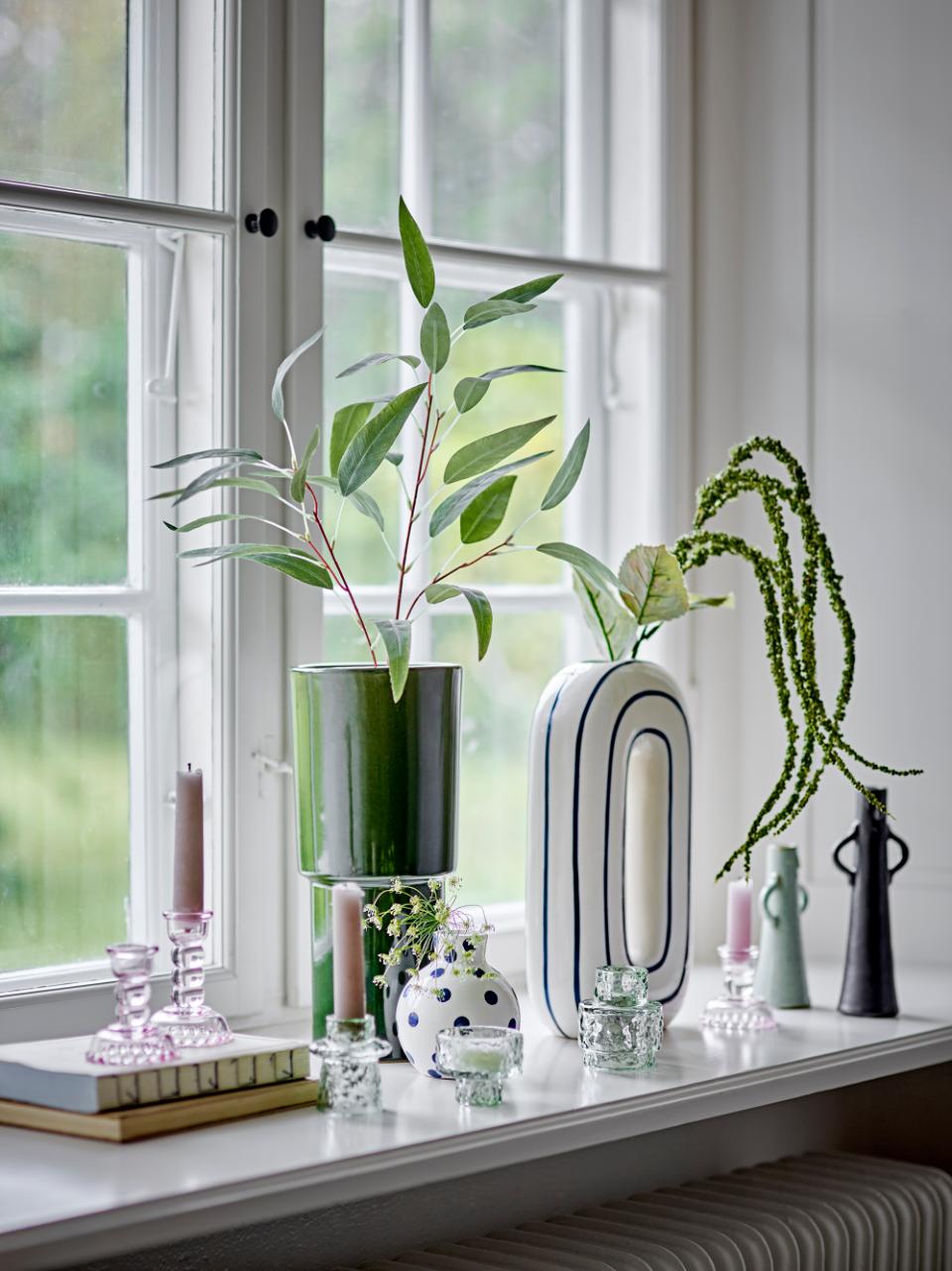 VASE FIAN GEPUNKTET WEISS BLAU