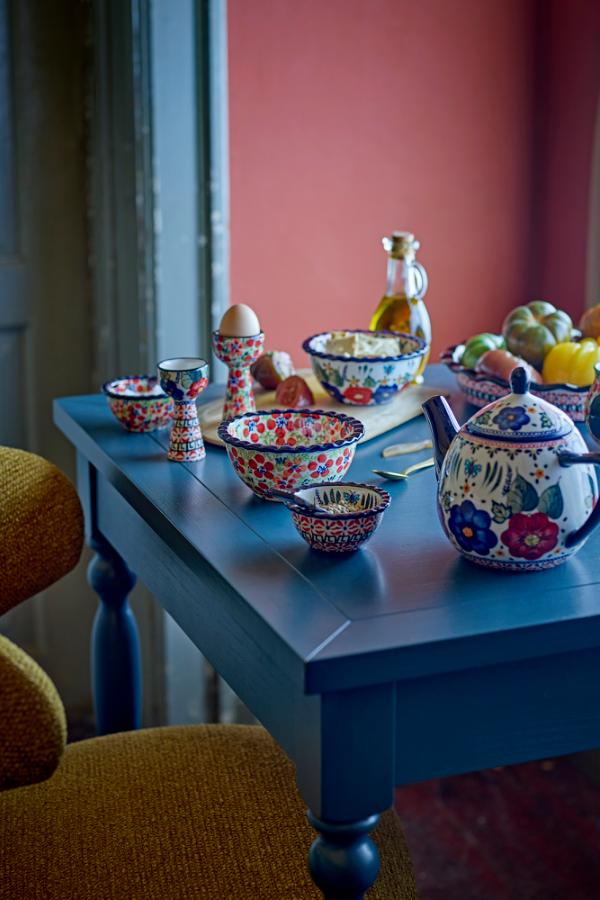 EIERBECHER FLORIST BLUMENMUSTER ROT