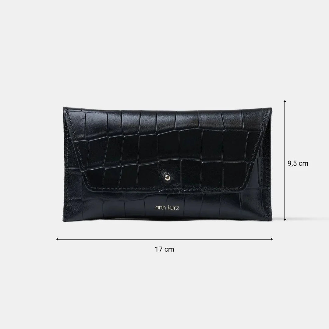 GELDBEUTEL MINI ENVELOPE - CROCO BLACK