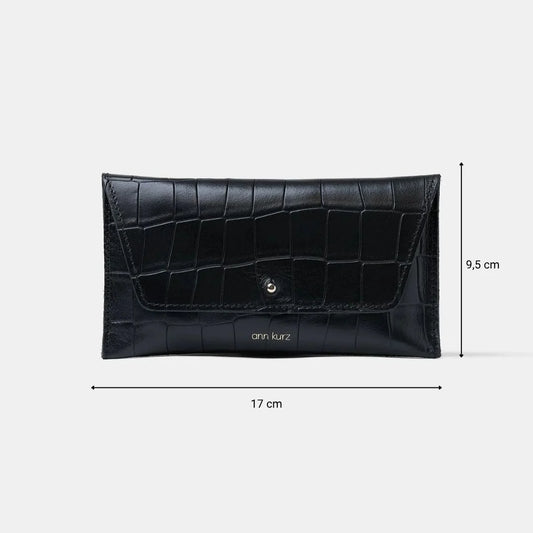GELDBEUTEL MINI ENVELOPE - CROCO BLACK