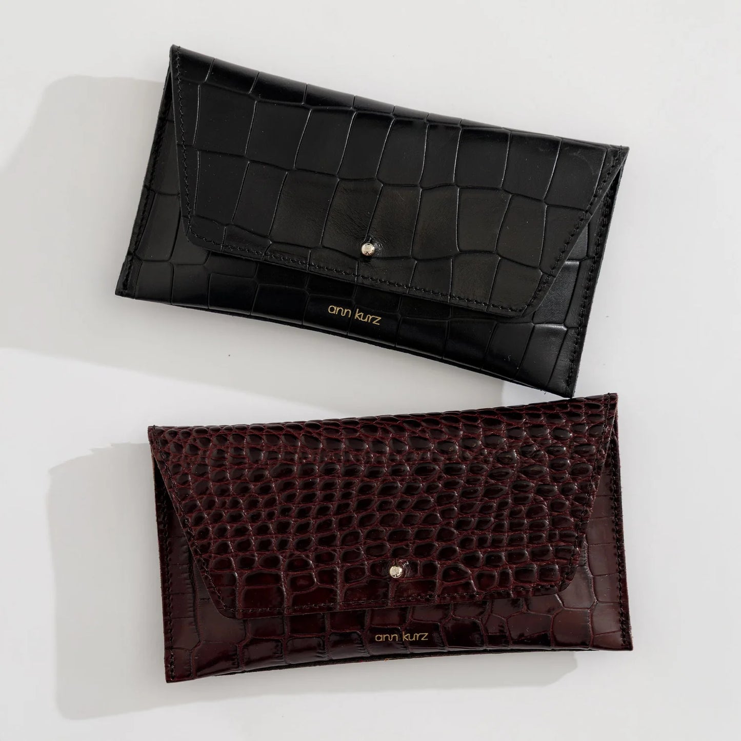 GELDBEUTEL MINI ENVELOPE - KROKO PRINT BORDEAUX