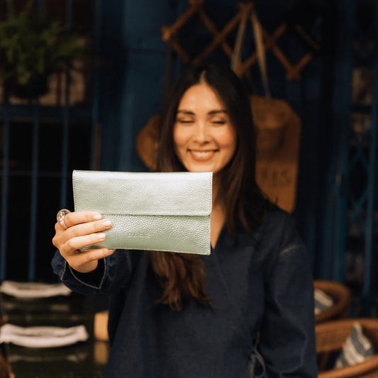 TASCHE MINI THIN CLUTCH - METALLIC PROVENCE