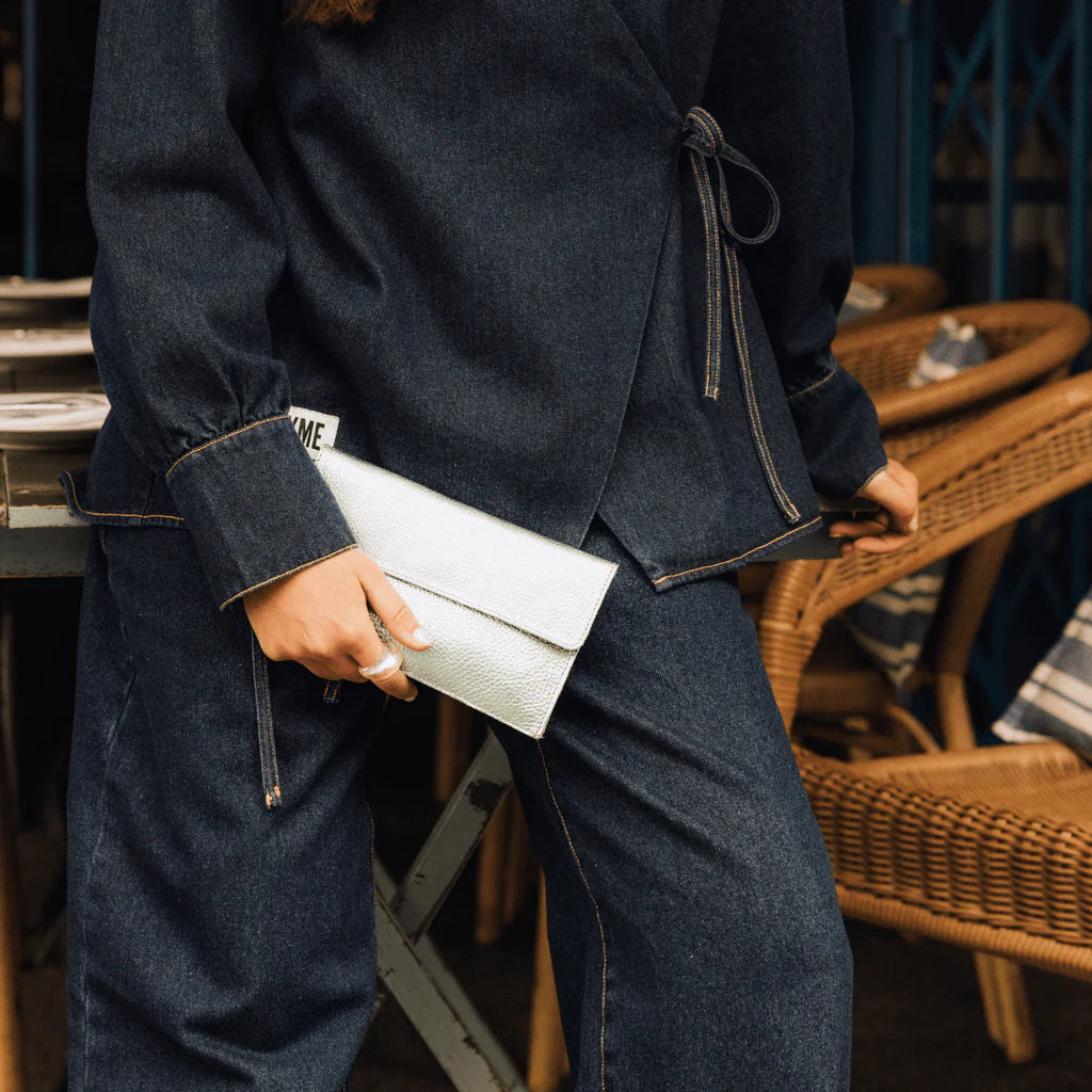 TASCHE MINI THIN CLUTCH - METALLIC PROVENCE