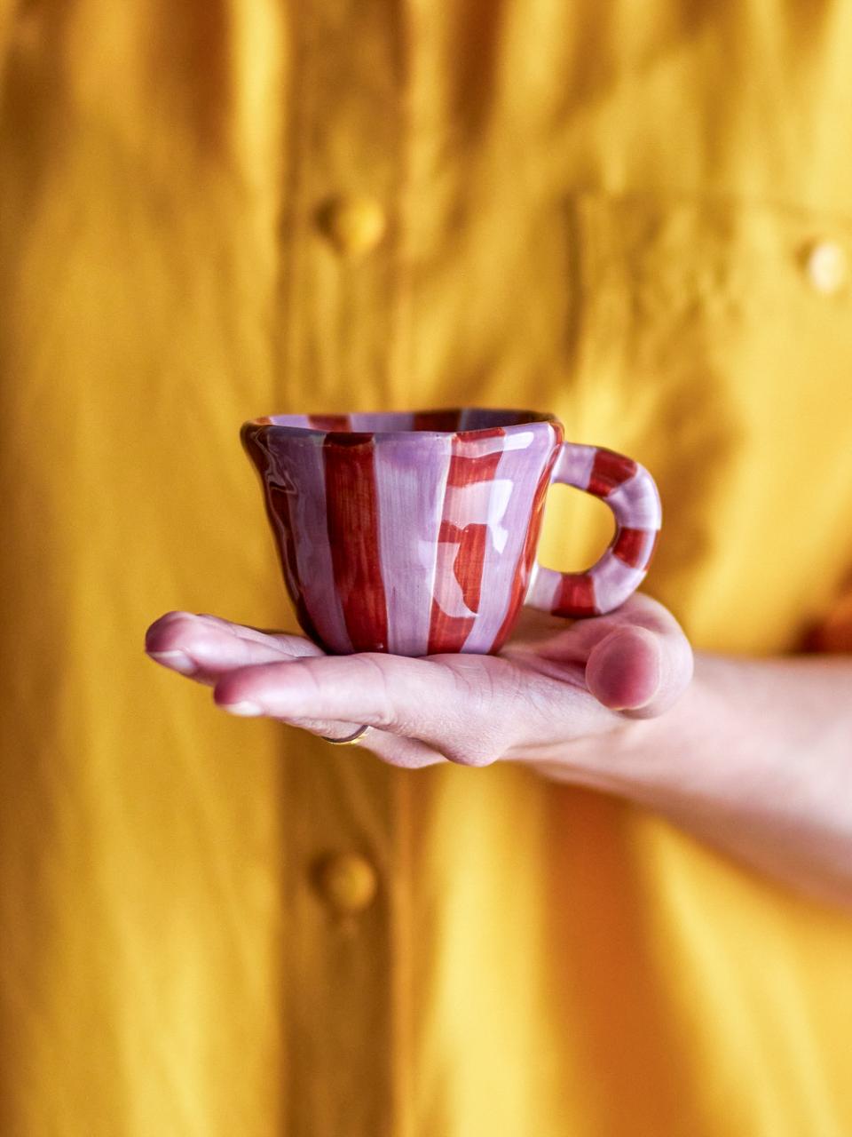 TASSE NINI GESTREIFT ROSA BRAUN