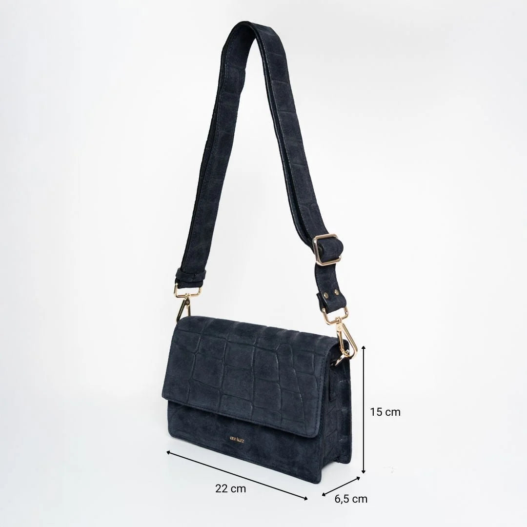 TASCHE PERFECT SQUARE - SUEDE NAVY
