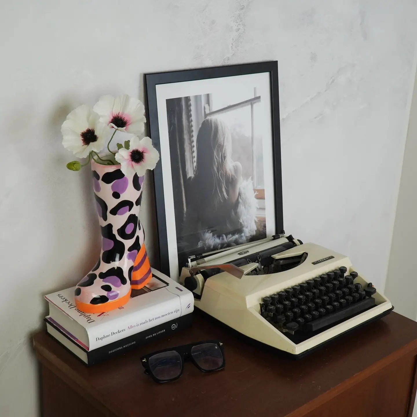 VASE STIEFEL SCHUH LEOPARD