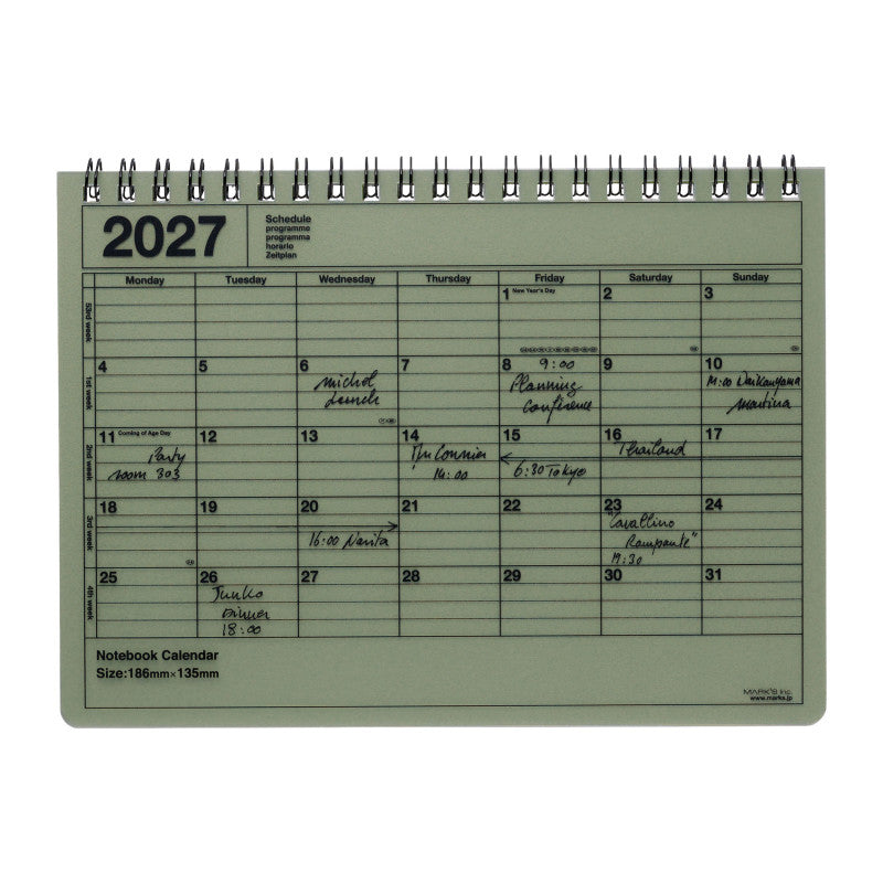 NOTIZBUCH KALENDER 2027 / M