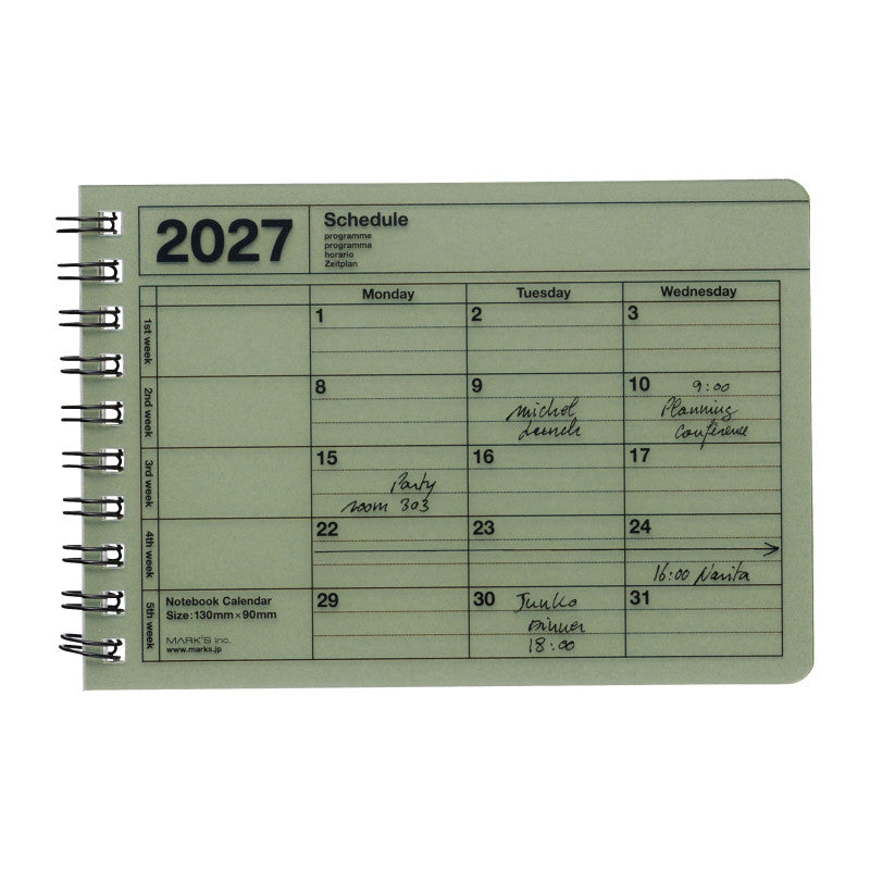 NOTIZBUCH KALENDER 2027 / XS