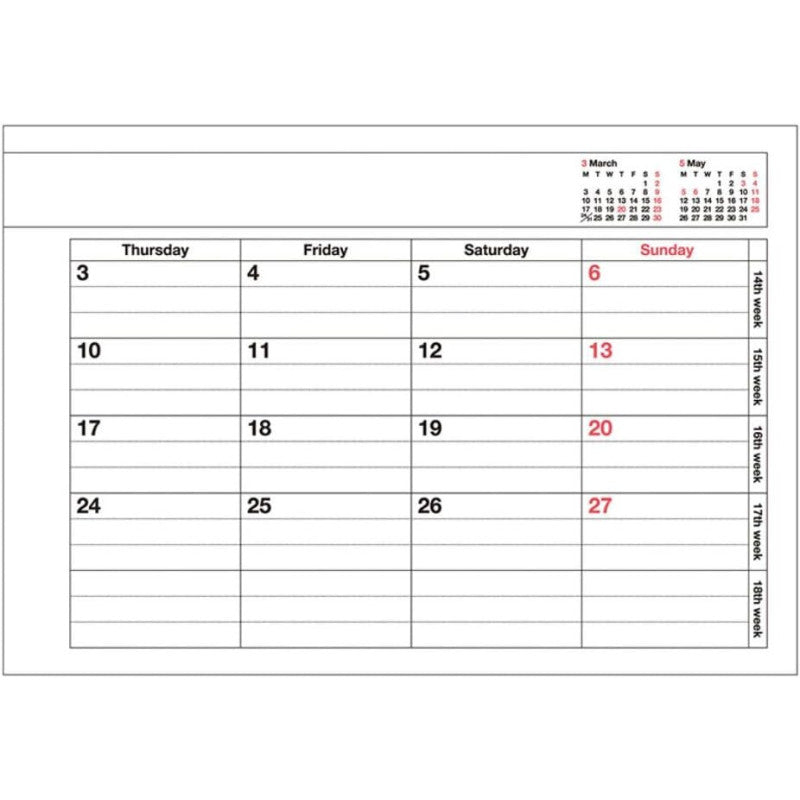 NOTEBOOK CALENDAR 2026 HELLBLAU XS