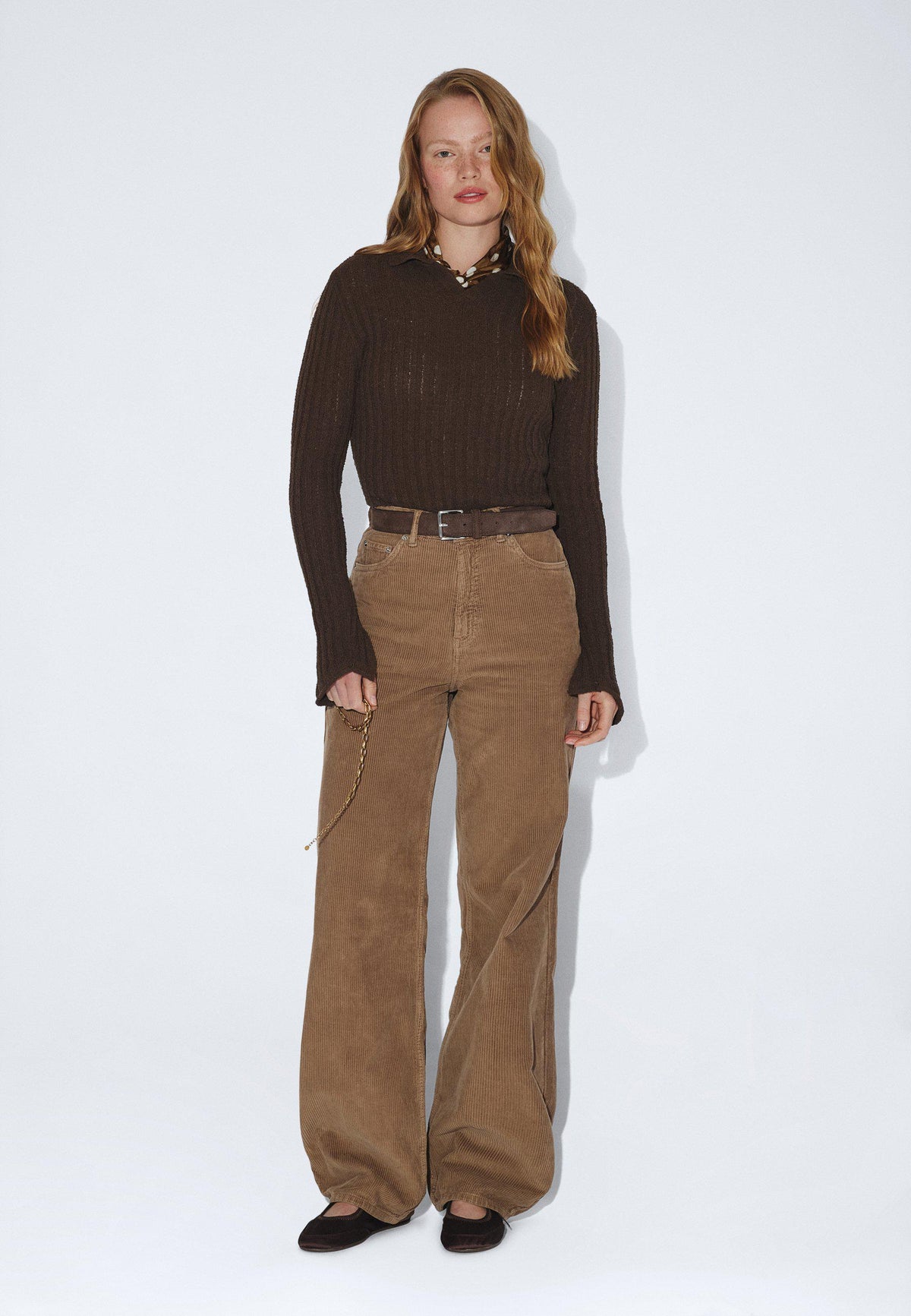 DONNA HIGH RELAXED - WASHED KHAKI CORD