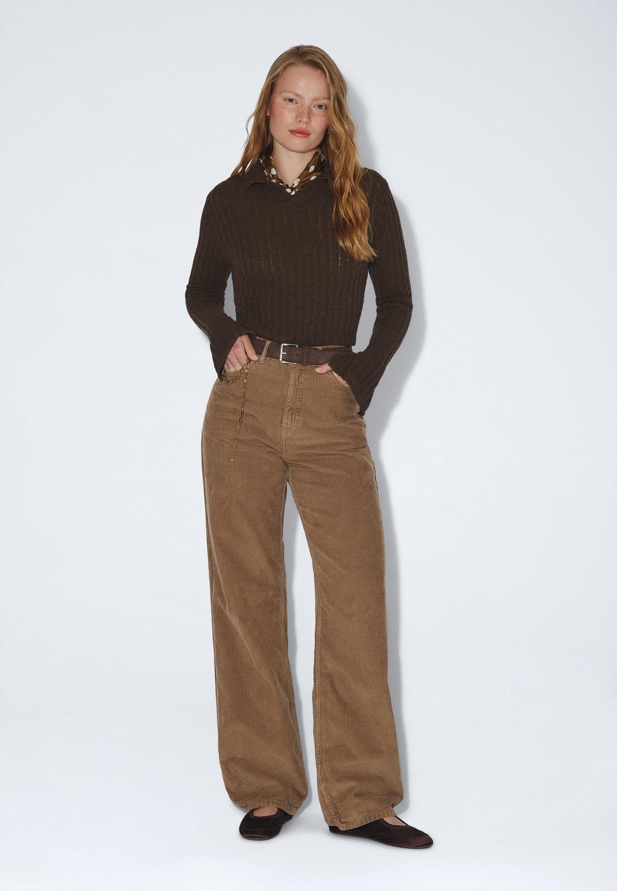 DONNA HIGH RELAXED - WASHED KHAKI CORD