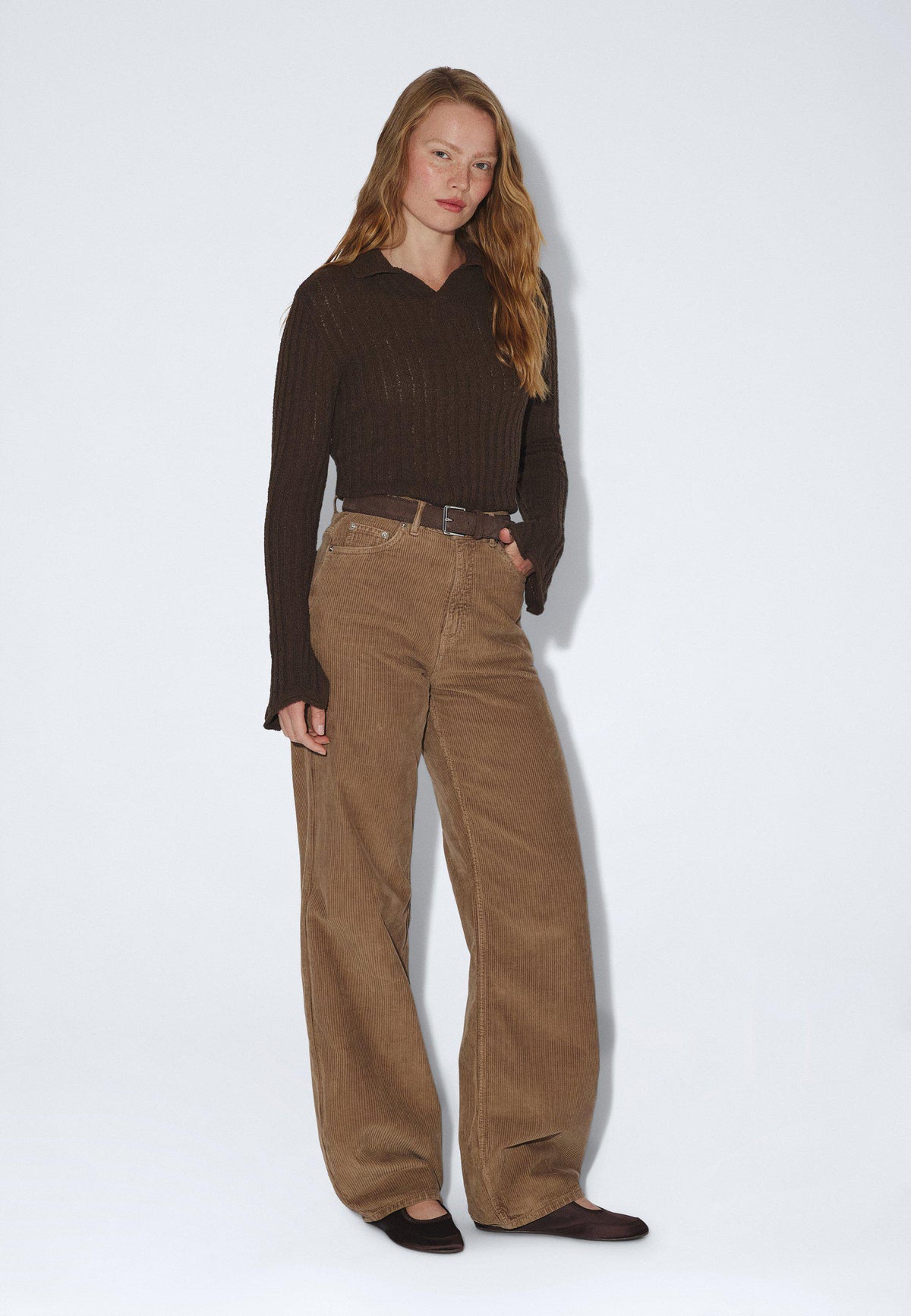 DONNA HIGH RELAXED - WASHED KHAKI CORD