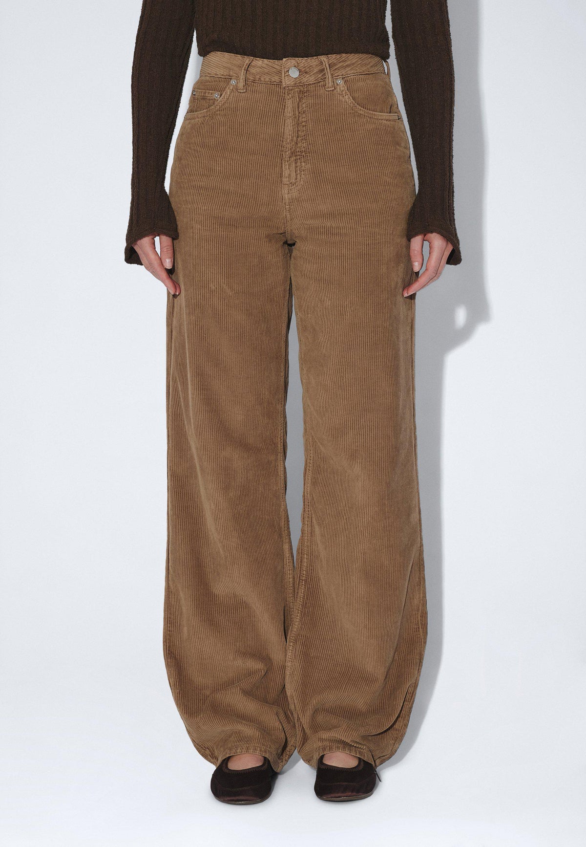 DONNA HIGH RELAXED - WASHED KHAKI CORD