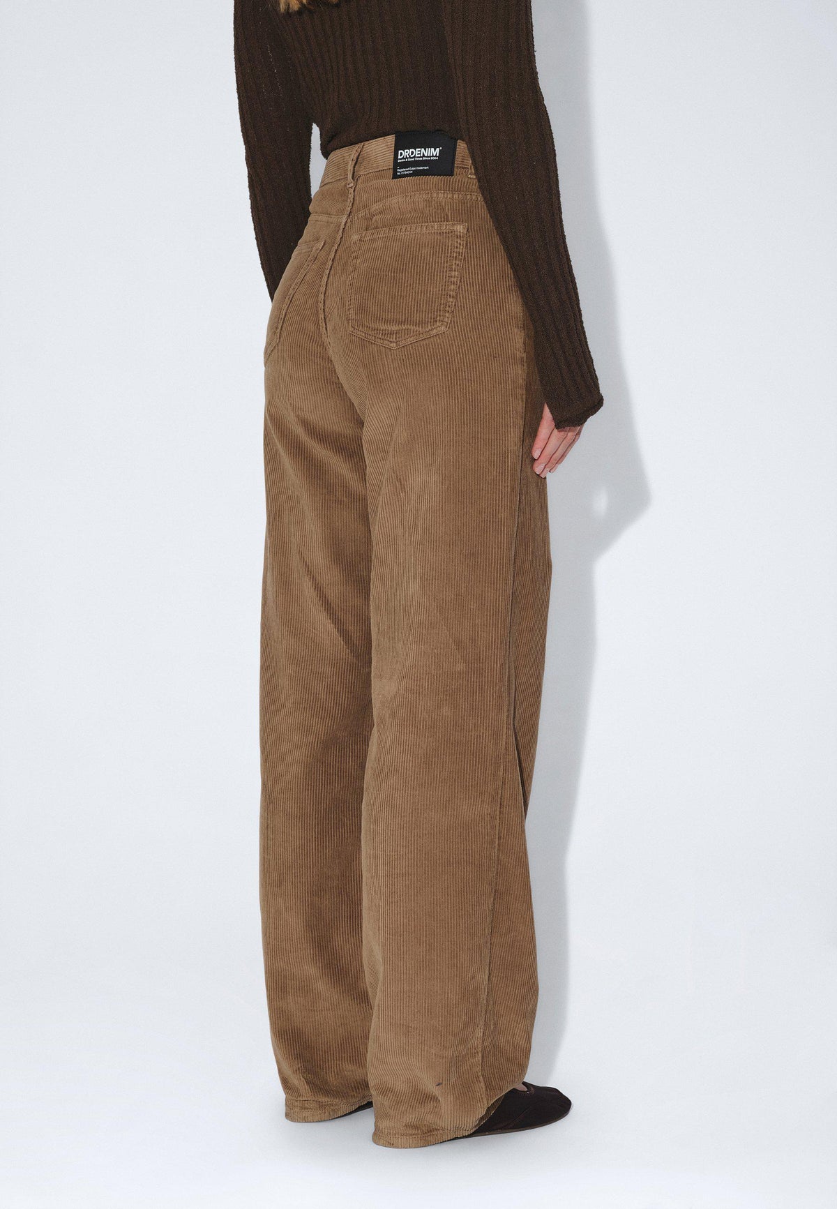 DONNA HIGH RELAXED - WASHED KHAKI CORD
