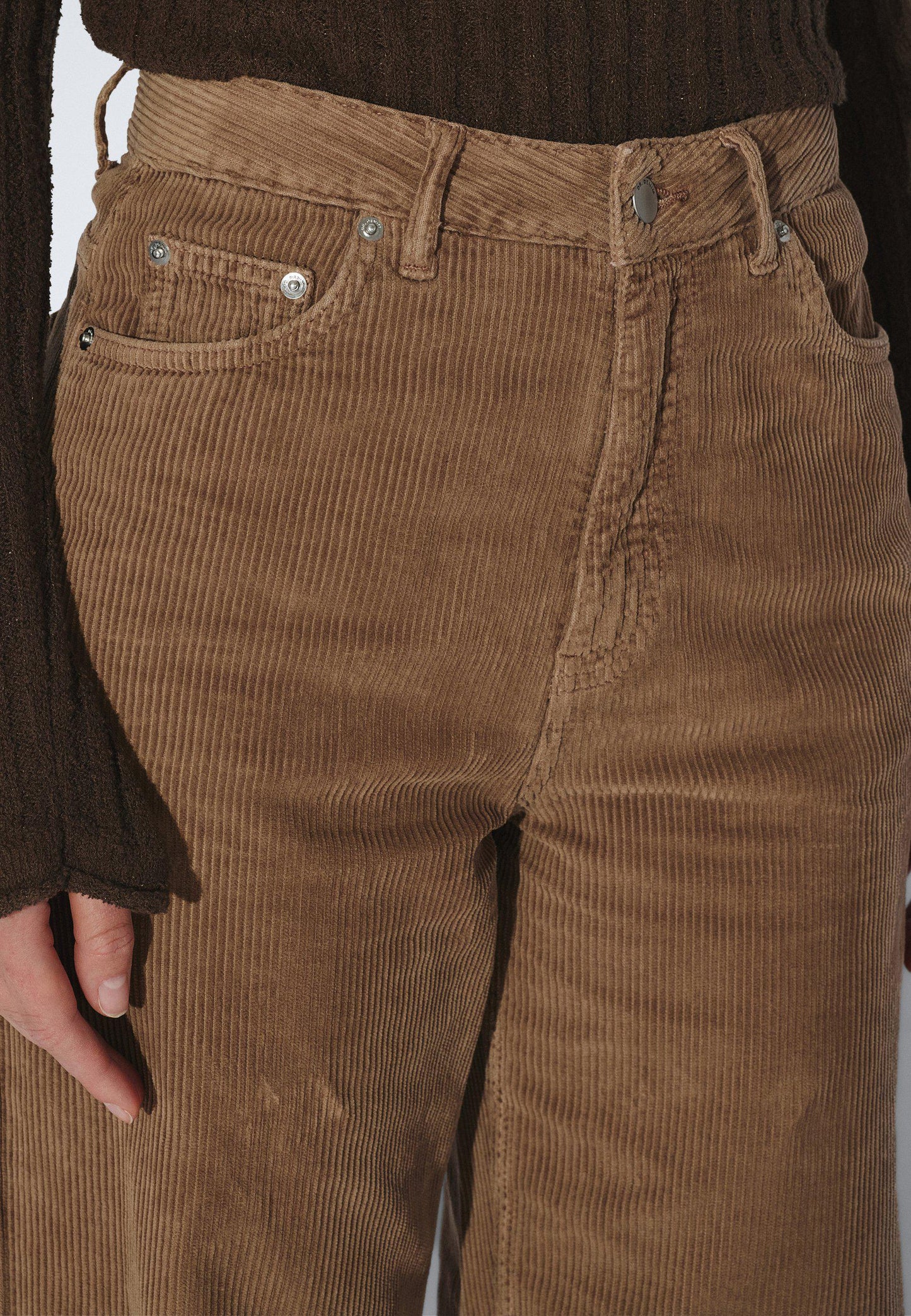 DONNA HIGH RELAXED - WASHED KHAKI CORD