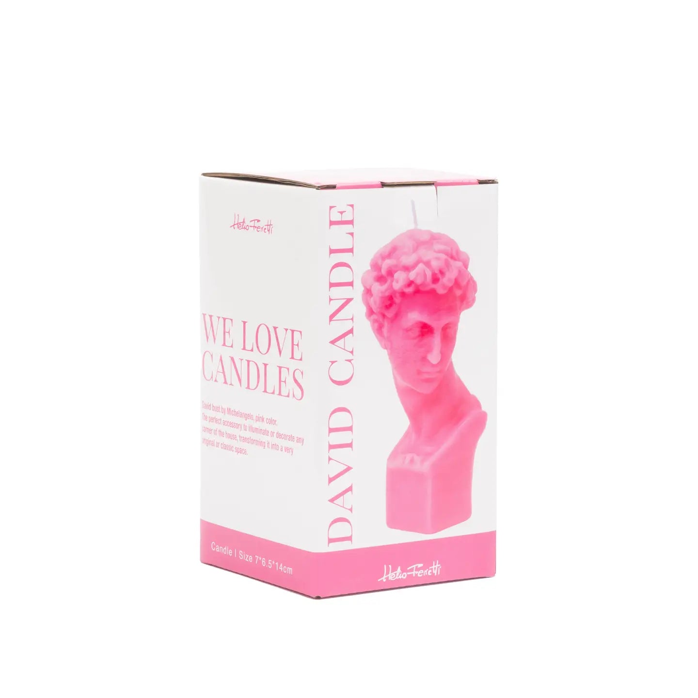 KERZE DAVID BÜSTE MICHELANGELO PINK