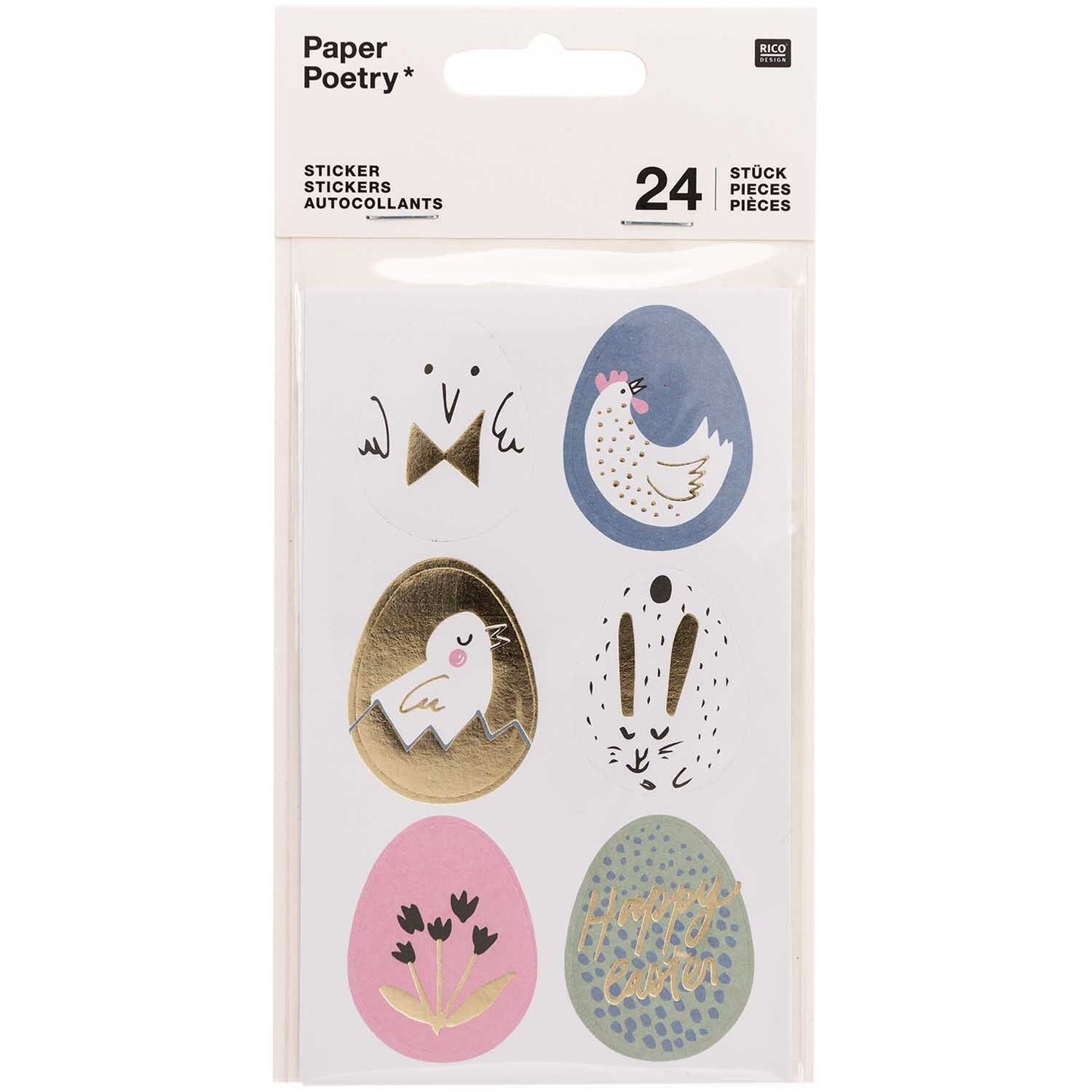 PAPER POETRY STICKER Bunny Hop Ostereier 24 Stück