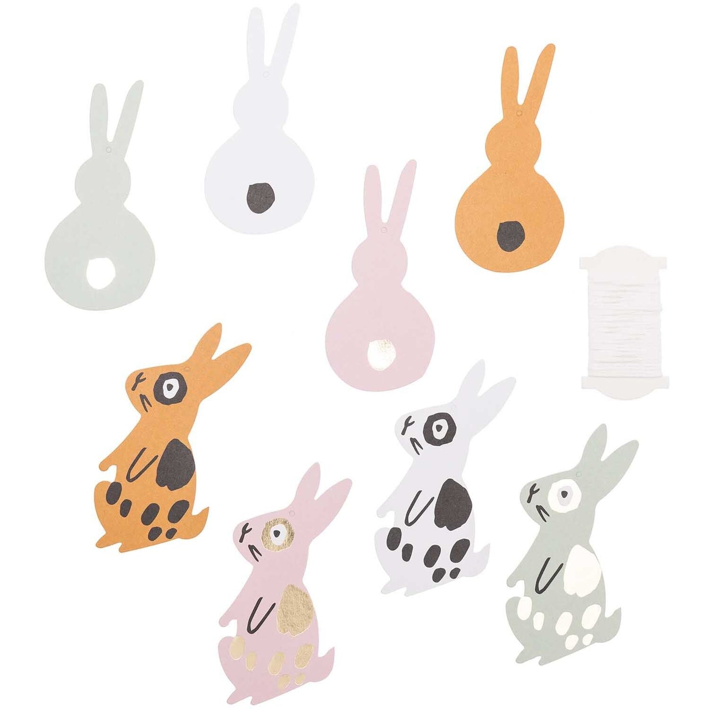 PAPER POETRY PAPIERANHÄNGER Bunny Hop Hasen 8 Stk