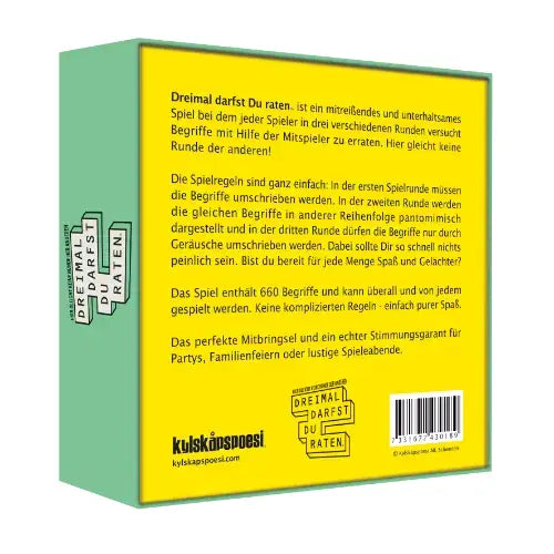 KARTENSPIEL DREIMAL DARFST DU RATEN
