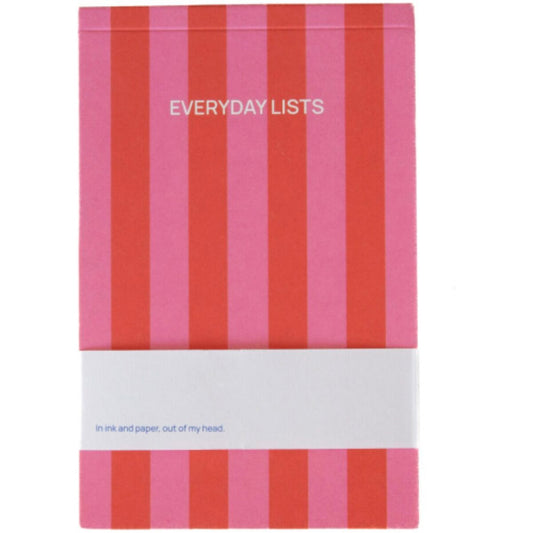 EVERYDAY LIST NOTIZBLOCK GESTREIFT PINK