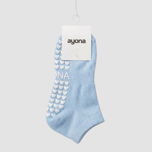 LOW RISE GRIP PILATES SOCKEN – BLAU