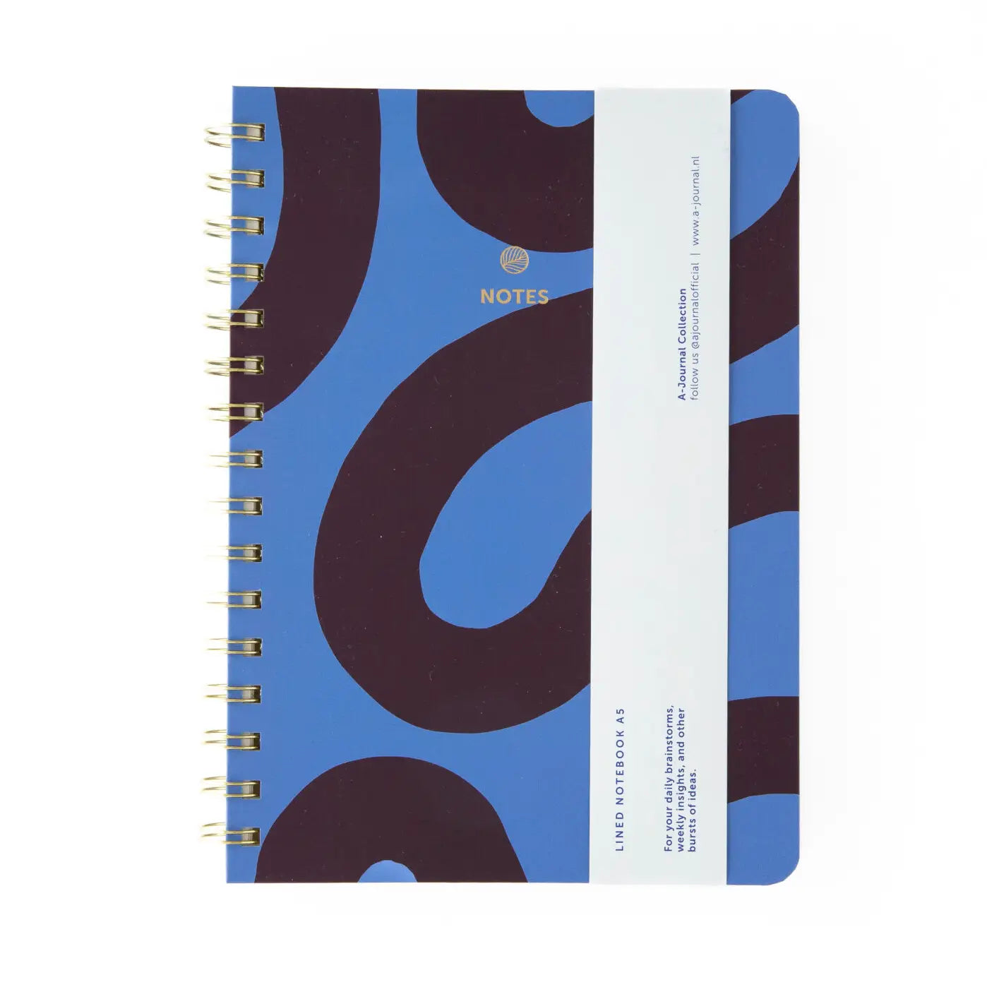 NOTIZBUCH A5 SPIRALBINDUNG SPIRAL FLOW LINIERT BLAU BRAUN