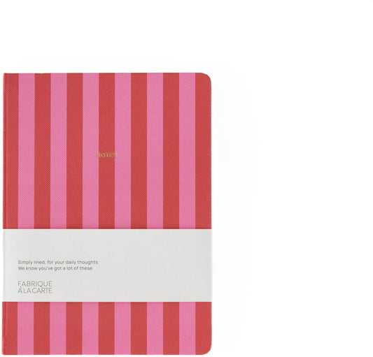 NOTIZBUCH JOURNAL LINIERT STREIFEN ROSA PINK