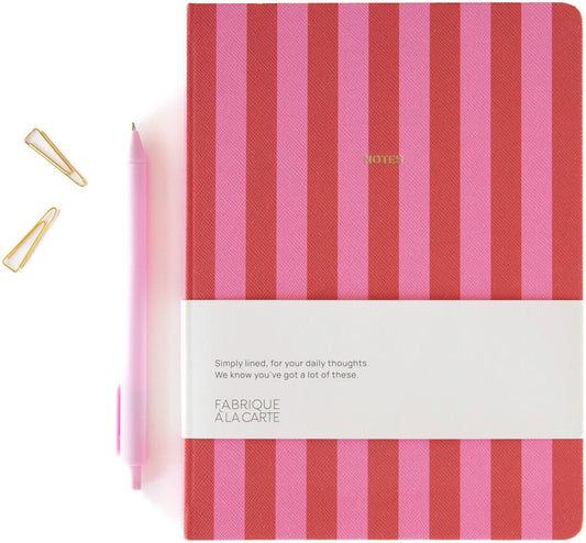NOTIZBUCH JOURNAL LINIERT STREIFEN ROSA PINK