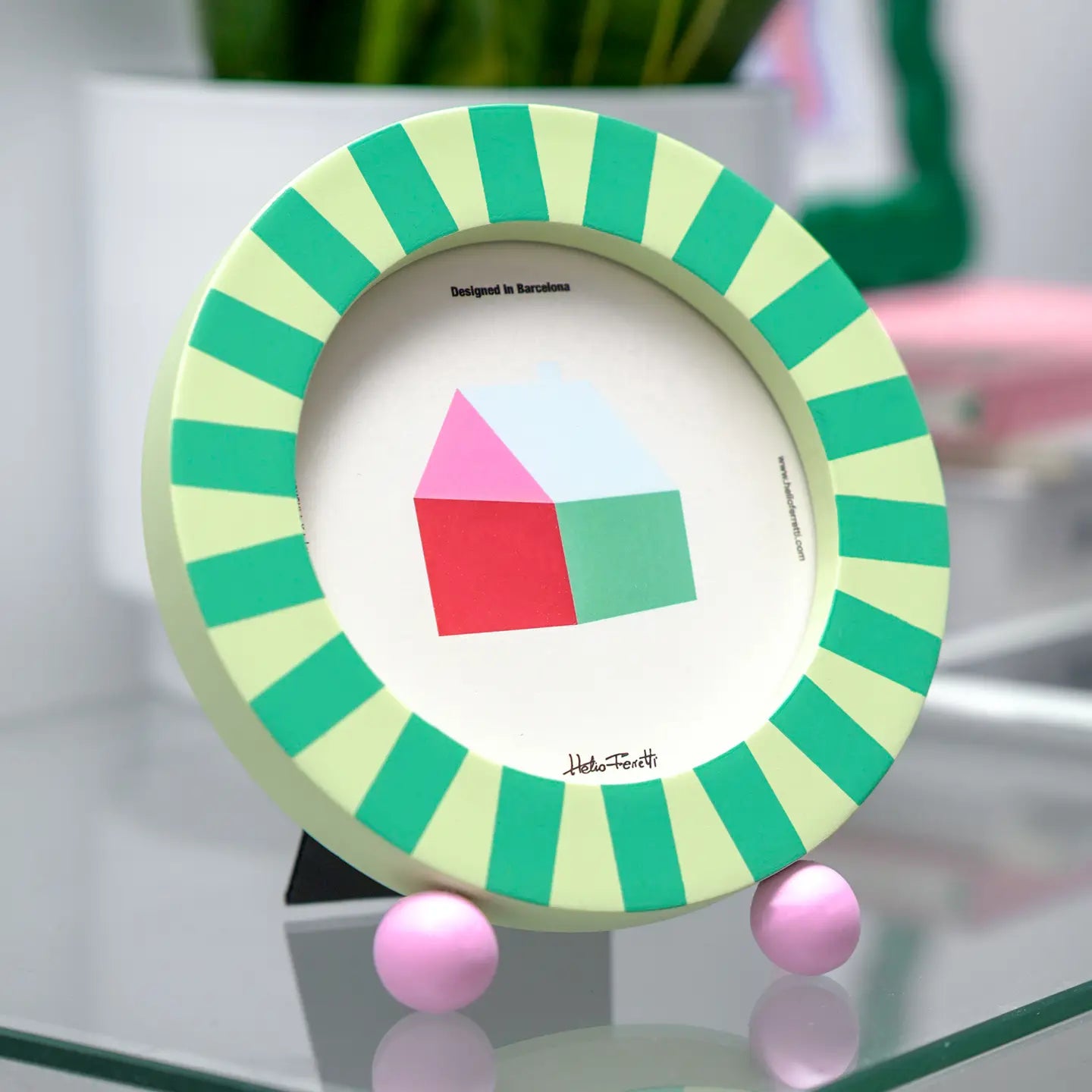 BILDERRAHMEN RUND STREIFEN GRÜN