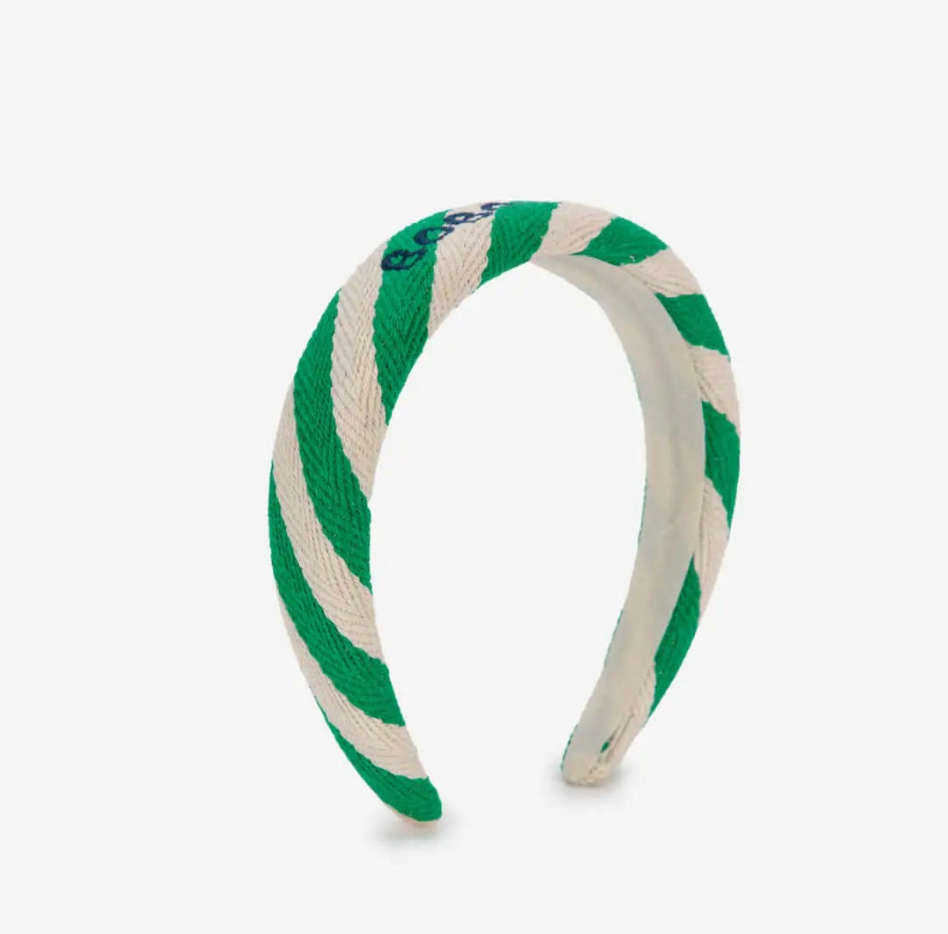 HAARREIFEN GRÜN WEISS STRIPES