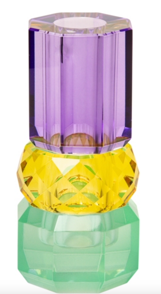 KRISTALLHALTER IN MINZE GELB VIOLETT