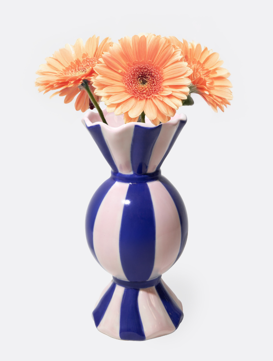 VASE BONBON BLAU WEISS