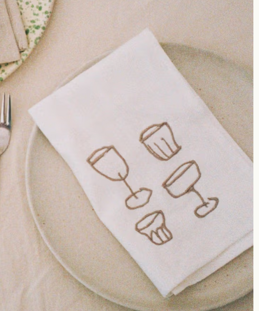 SERVIETTE GLÄSER WEISS