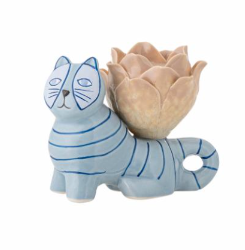 KERZENHALTER MISSY KATZE BLAU