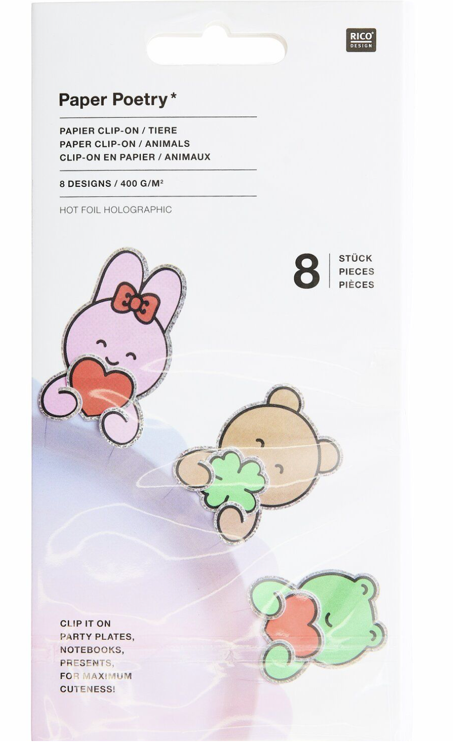 PAPIER CLIP-ON TIERE